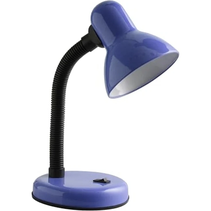 GTV RIO Retro LED Tischlampe E27 Schreibtischleuchte Blau flexibel 40W max 220-240V IP20 Metall Kunststoff Designlampe – Bild 1