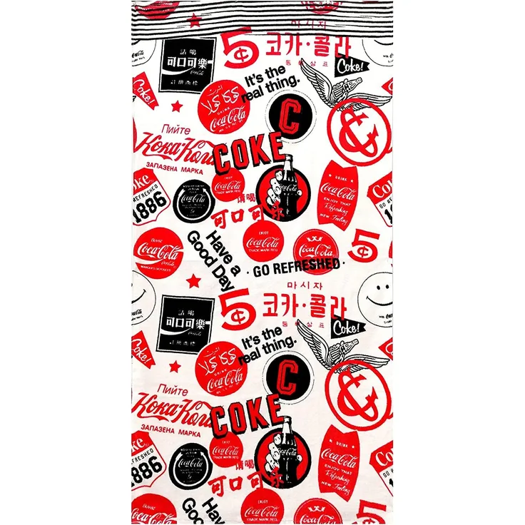 Carbotex coca-Cola Strandtuch Junior 140x70 cm Baumwolle weiß