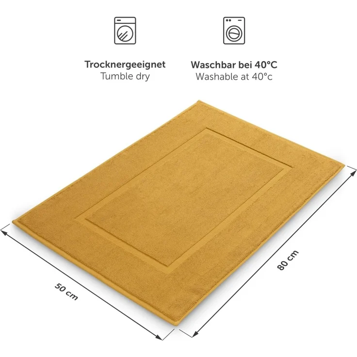 Blumtal Badematte Premium Frottier, schnell trocknend, strapazierfähig, Baumwolle, Rechteckig, 2. St, waschbarer Badvorleger 50x80 cm, saugstark & weich – Bild 2