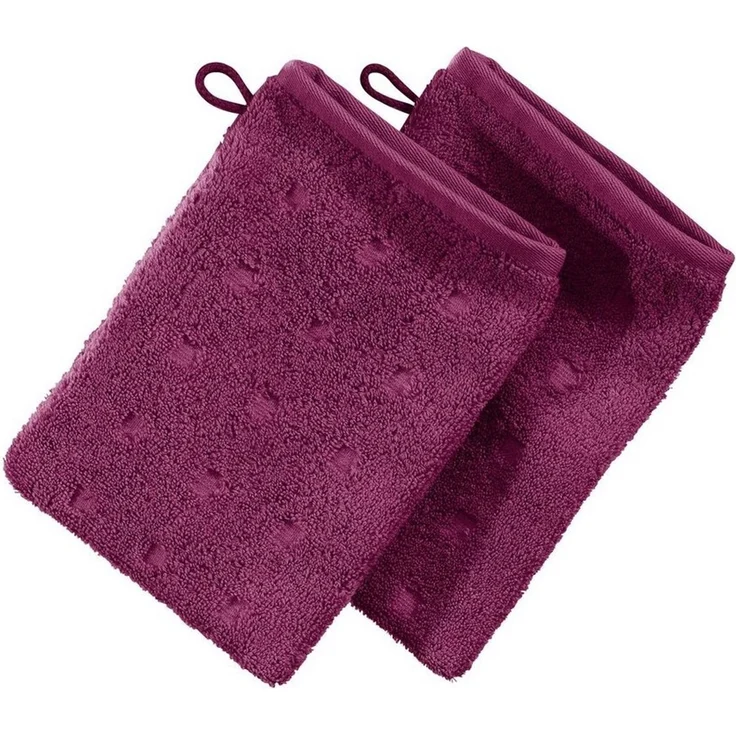 Möve Waschhandschuh Waschhandschuh 2er-Pack "Quadretti", Frottier (2-St), Walk-Frottier Uni – Bild 1