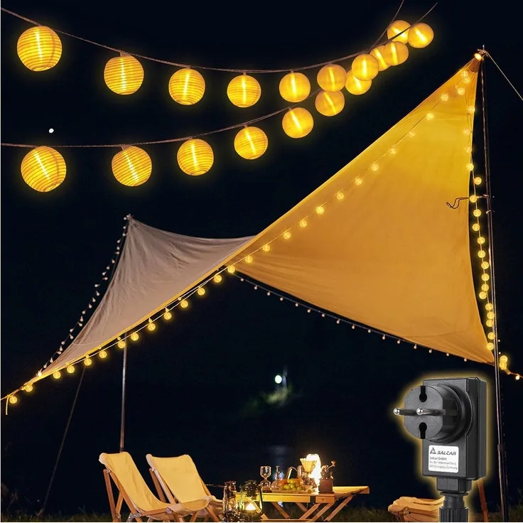 Salcar LED-Lichterkette LED-Lampions Lichterkette Außen-Lichterkette Laterne LED Lichter, 10m 30 Lampions, Garten, Balkon, Hof Deko