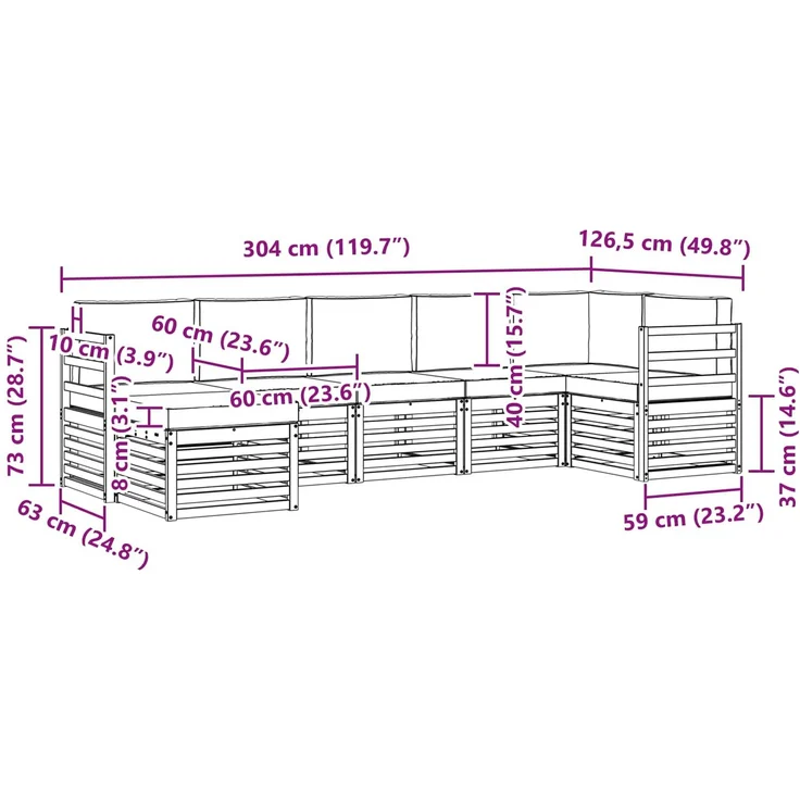 vidaXL Outdoor-Sofagarnitur 7 stk. 6-Sitzer Weiß und Anthrazit 3392177 – Bild 8