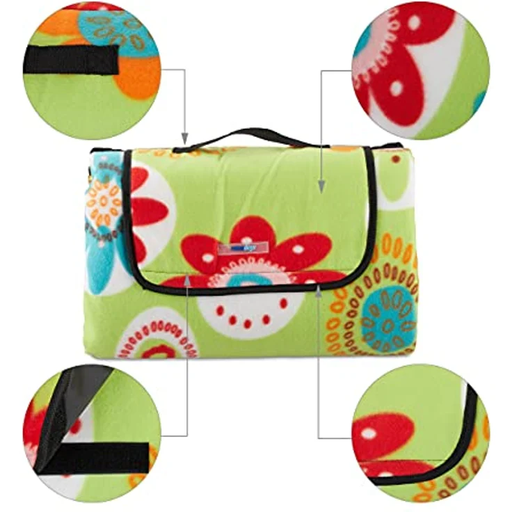 Picknickdecke Blumen grün 10025977 – Bild 7