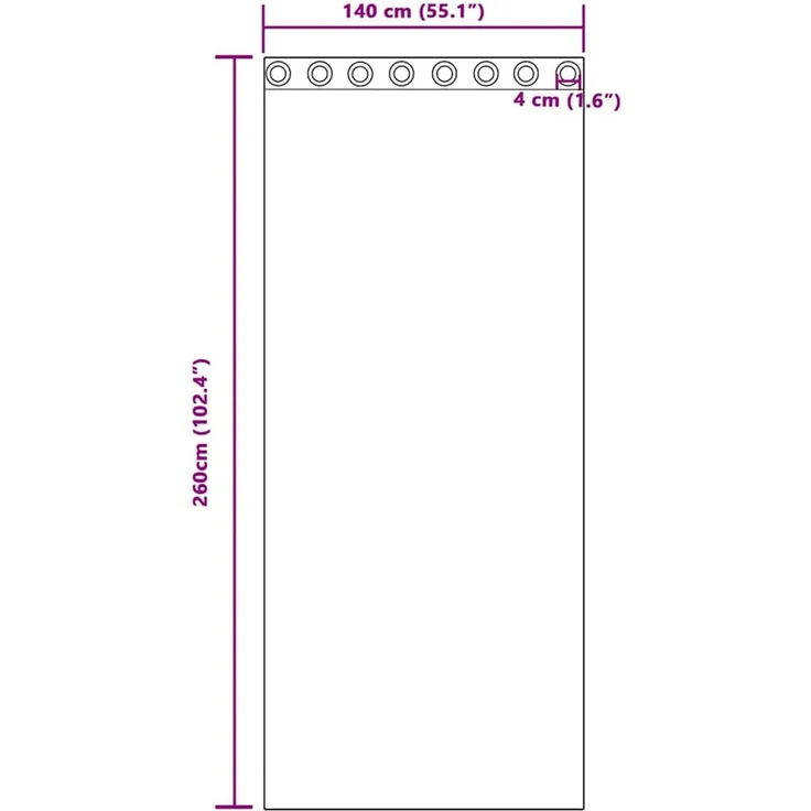 vidaXL Verdunkelungs-Vorhänge mit Ringen 2 pcs Reinweiß 260 x 140 cm 4107387 – Bild 7