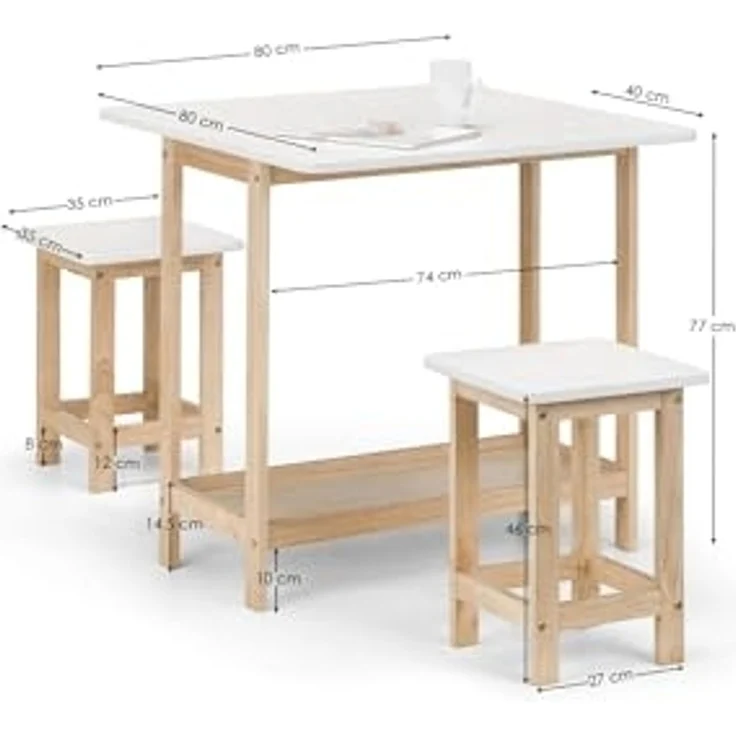 Das Julian Bowen Bar-Set Bergen in Weiß und Natur sind elegante und praktische Barmöbel für moderne Wohnungen – Bild 7