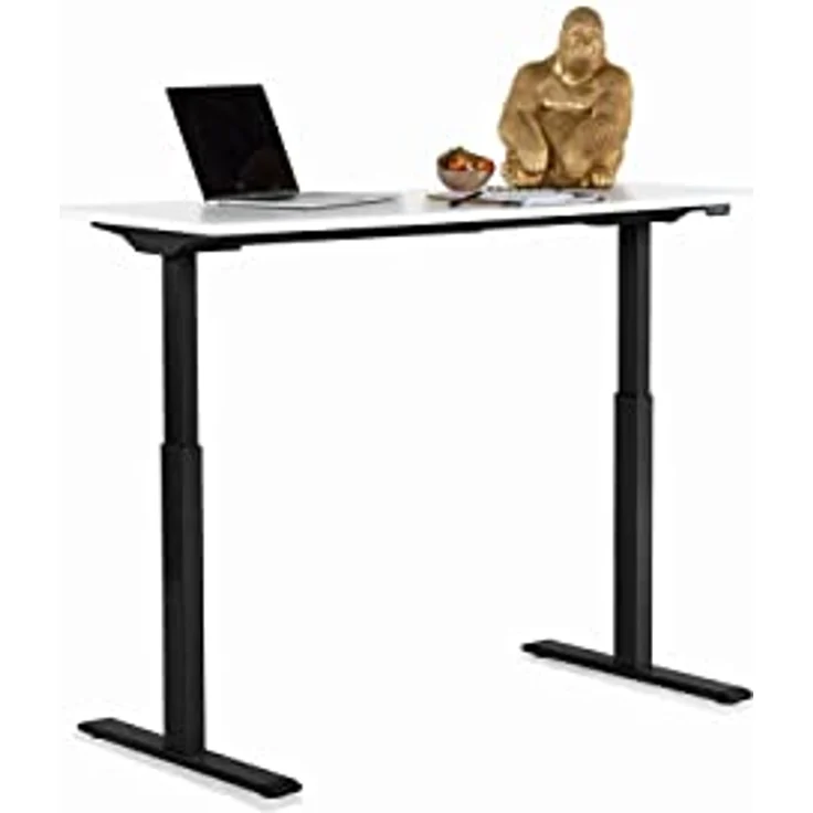 Kare Design Schreibtisch Office höhenverstellbar 160x80 cm, Elektrisch höhenverstellbarer Schreibtisch mit Doppelmotor, Stufenlos höhenverstellbares Tischgestell inkl. Tischplatte, Steh-Sitz Pult – Bild 5