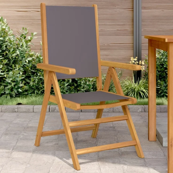 vidaXL Gartenstühle 2 Stk. Anthrazit Massivholz Akazie & Stoff 367658 – Bild 1