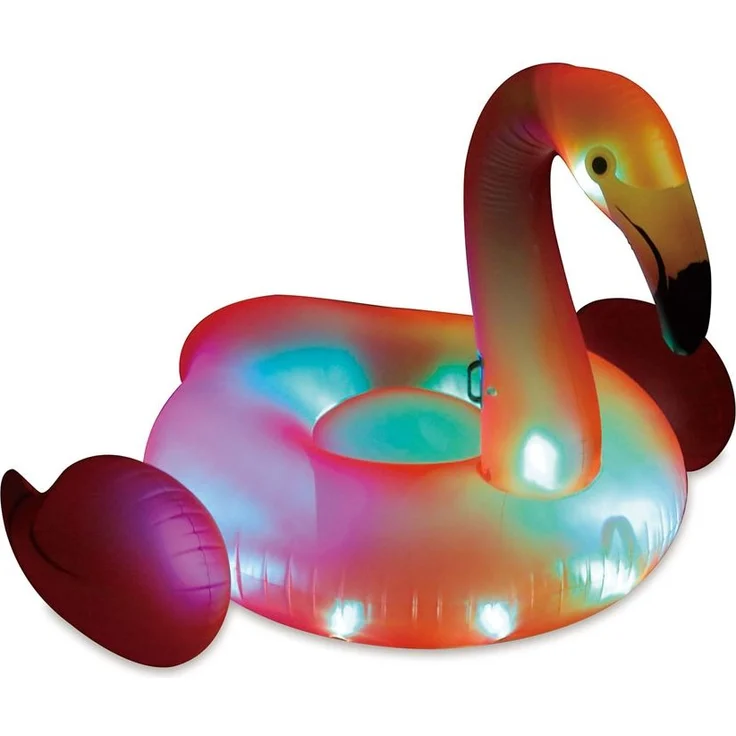 Summer Waves aufblasbarer LED Flamingo Badeinsel