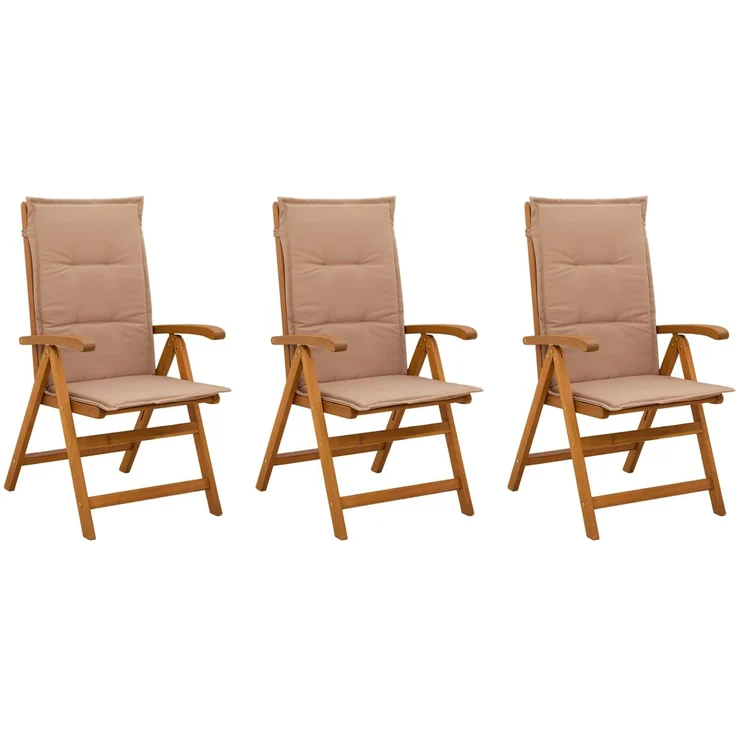 vidaXL Liegestühle für den Garten 3 stk. Natur Massivholz Akazie 42041436 – Bild 2