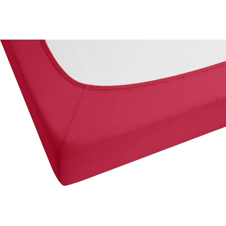 biberna Feinjersey-Spannbetttuch 0077144, rubin, 1x 90x190 cm - 100x200 cm – Bild 1
