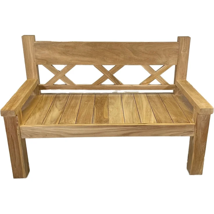 Teakholz Gartenbank JUMBO, Natural Teak – Bild 1