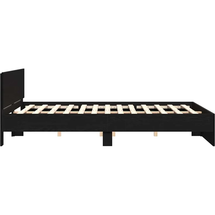vidaXL Bettgestell mit Kopfteil Schwarz Eichen-Optik 180 x 200 cm 3378501 – Bild 6