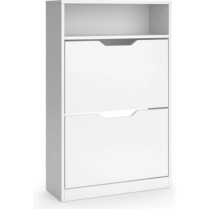 Schuhkipper Luca Weiß 59 x 94 cm mit 2 Kippfächern Vicco – Bild 1