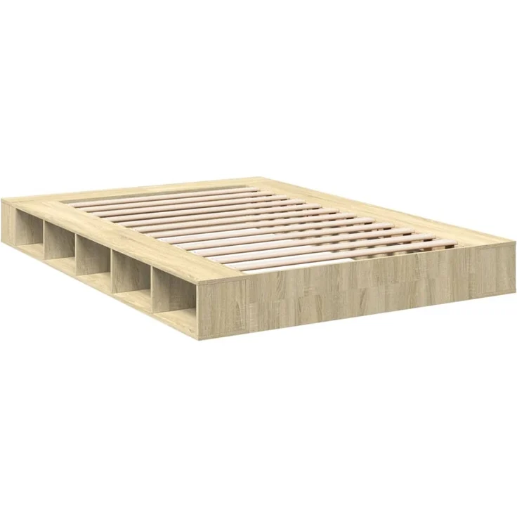 vidaXL Bettgestell Sonoma-Eiche 160x200 cm Holzwerkstoff 3280463 – Bild 6