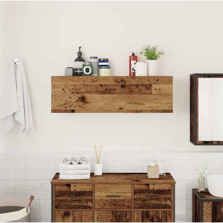 Bad-Wandschrank Altholz-Optik 100 x 25 x 30 cm Holzwerkstoff – Bild 3