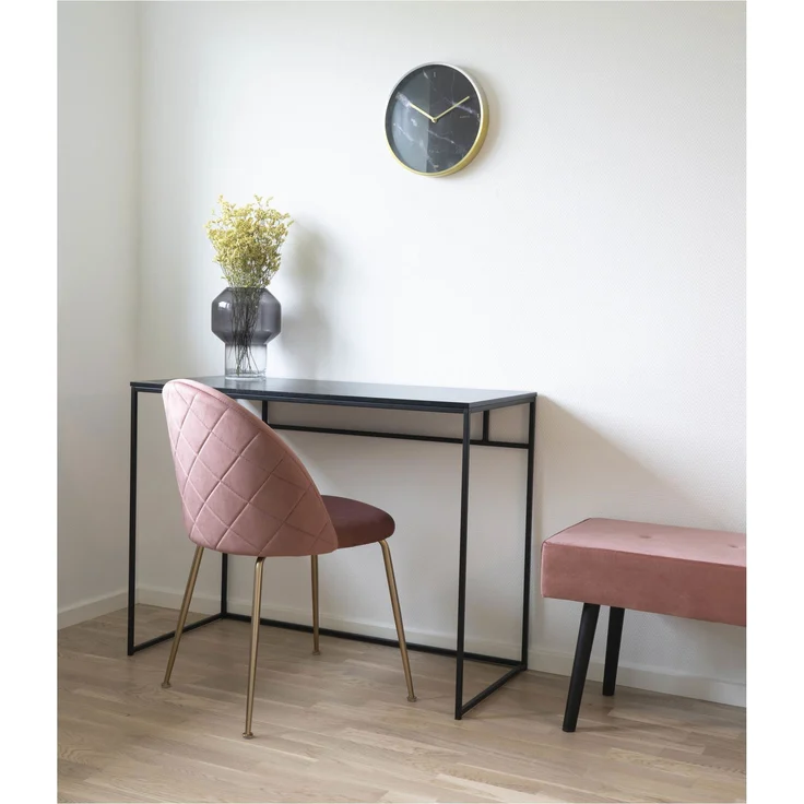 House Nordic Esszimmerstuhl, Samt, Rosa, Beine in Messingoptik, HN1214 - 2er set – Bild 8