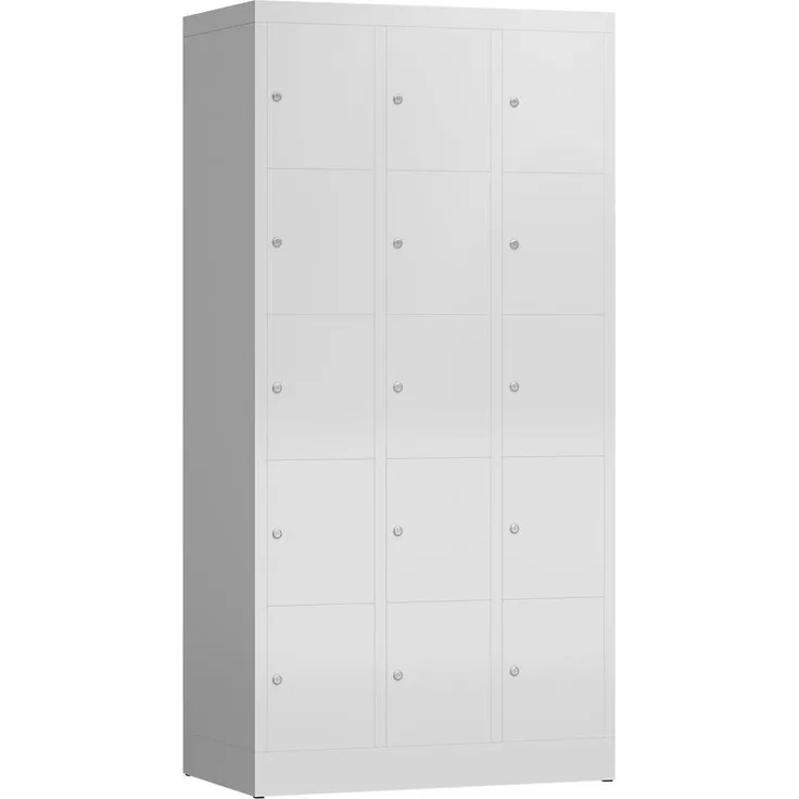 Schließfachschrank Fächerschrank 15 Fächer Spind 180 x 90 x 50 cm, lichtgrau