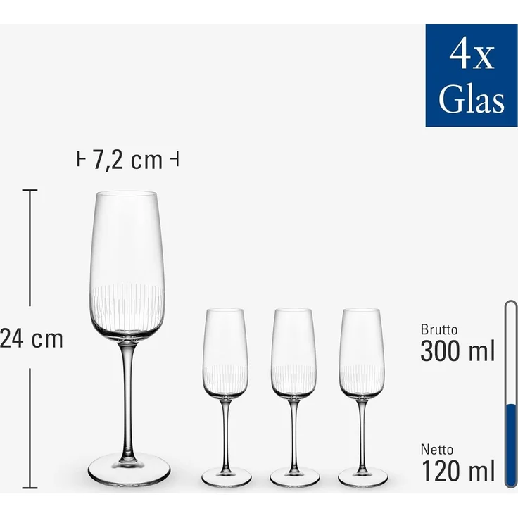 Villeroy & Boch Afina Sekt- / Champagnerglas 120 ml 4er Set – Bild 3