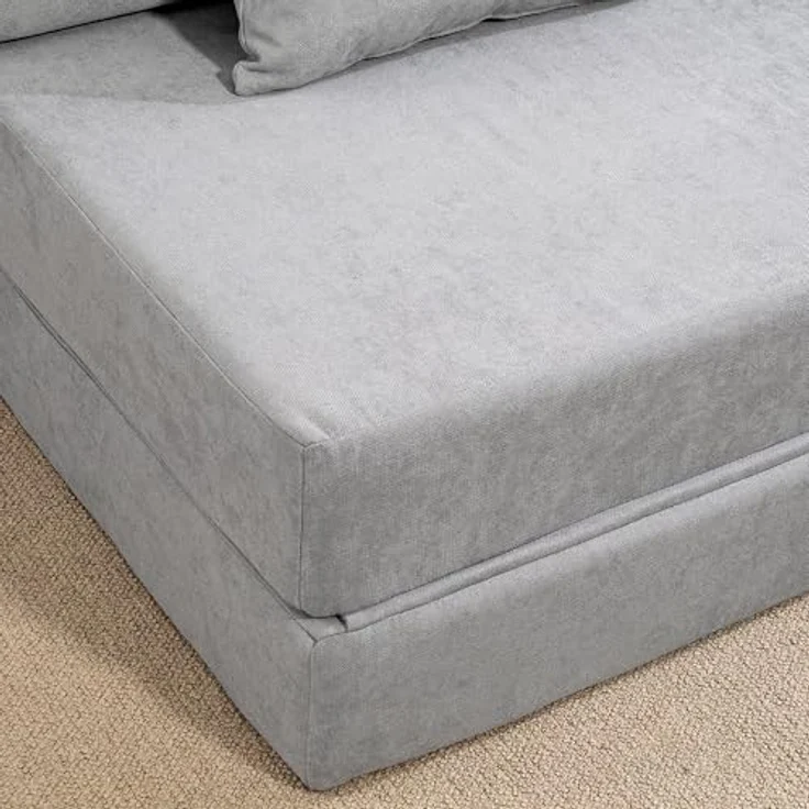 HOMCOM Schlafsofa klappbares Schlafsofa mit Bettfunktion, Lendenkissen, Sofa 1 Teile, Schlafsessel mit Bettfunktion – Bild 9