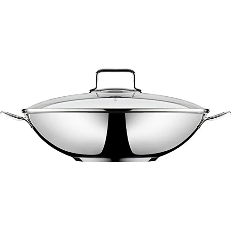 WMF Macao Wok Induktion 2-teilig, Wokpfanne 36 cm mit Glasdeckel, Wok für Induktion, Cromargan Edelstahl poliert, unbeschichtet – Bild 5