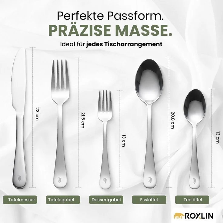 Roxlin Besteck-Set 30-teiliges Edelstahl-Besteckset modern & elegant 4 Farbe – Bild 4