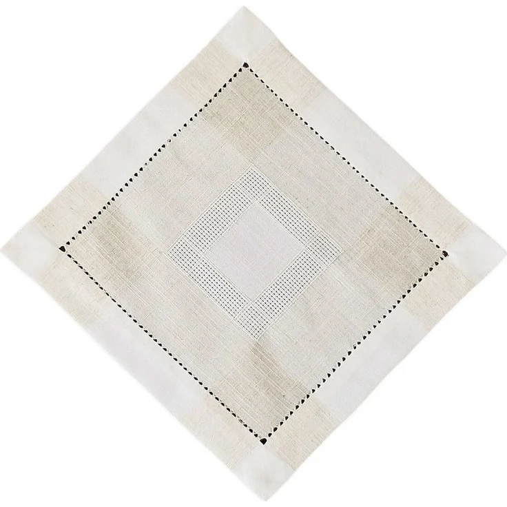 matches21 HOME & HOBBY Tischdecke Tischdeckchen ALMA Leinenoptik mit Hohlsaum Polyester beige 35 x 35 cm (1-tlg), Pflegeleicht & waschbar bei 30 °C – Bild 3