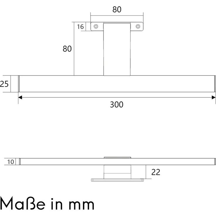 kalb LED Spiegelleuchte LED Badleuchte Badlampe Spiegellampe 230V warmweiss neutralweiss 300mm, warmweiß – Bild 6