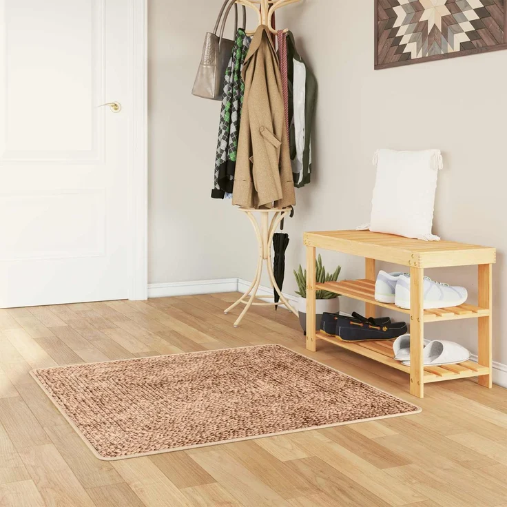 vidaXL Teppichläufer MARSA Gelb 100x100 cm Polyester und PVC 42023221 – Bild 1