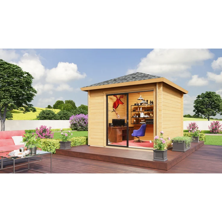 Fjordholz Gartenpavillon Modell Alu 44 A Lichtgrau – Bild 1