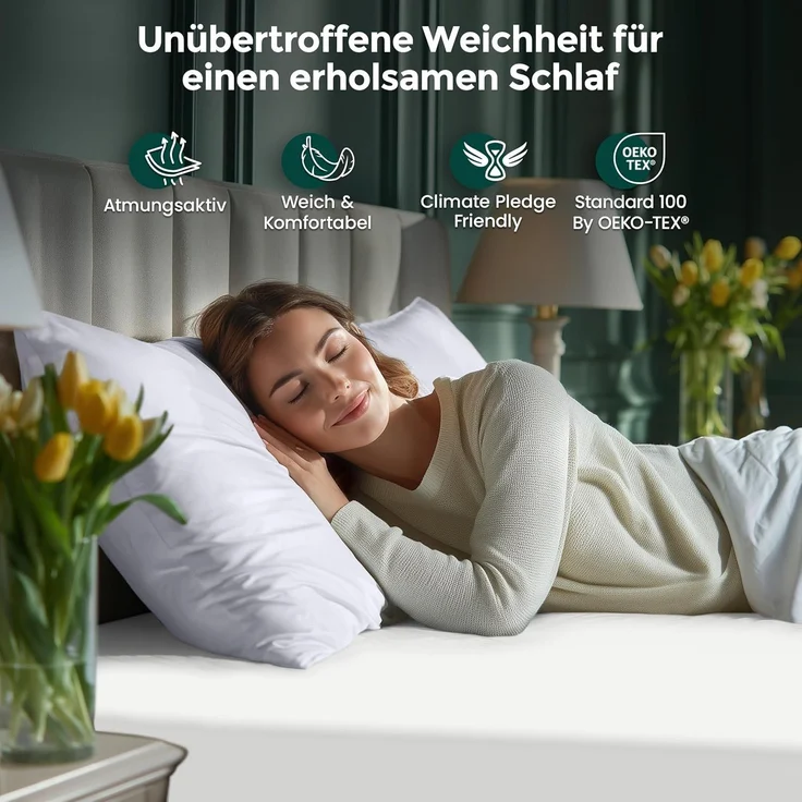 Utopia Bedding - Spannbettlaken 160x200 cm Bis 30 cm - Weiß - Gebürstete Mikrofaser Spannbetttuch - Oeko Tex Standard 100 – Bild 3