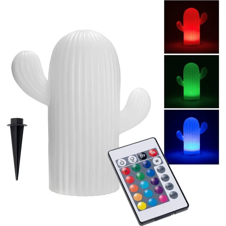 IC Gardenworld LED Dekofigur Solar Dekoleuchte für den Garten mit RGB Farbwechsel Licht, LED fest integriert, weiß, bunt, wetterfest
