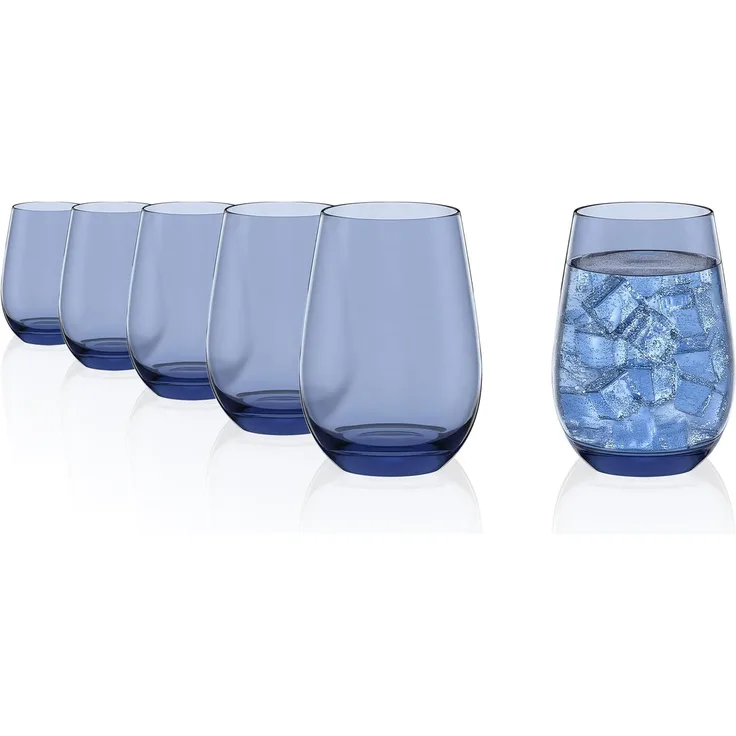 Stölzle Lausitz ELEMENTS Becher 465 ml blaugrau 6er Set
