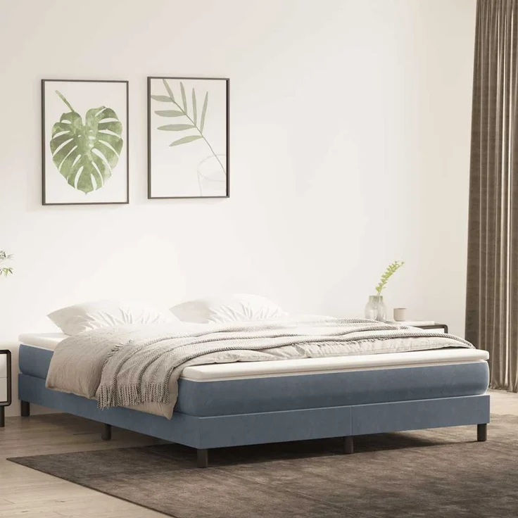 vidaXL Boxspringbett ohne Matratze Dunkelgrau 180x220 cm Samt 3315886 – Bild 1