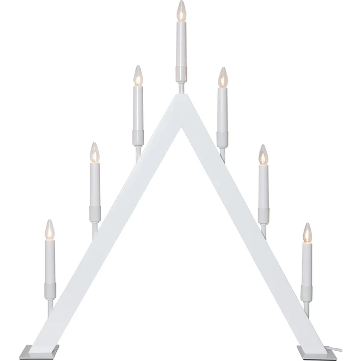 Lichterbogen ,Vind', 7-flammig, Holz, weiß – Bild 1