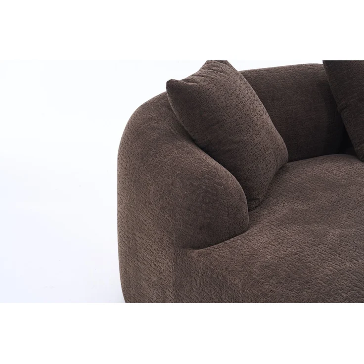 3-Sitzer Ecksofa, B 243 x T 150 x H 67 cm, Chenille in Braun, modular – Bild 10