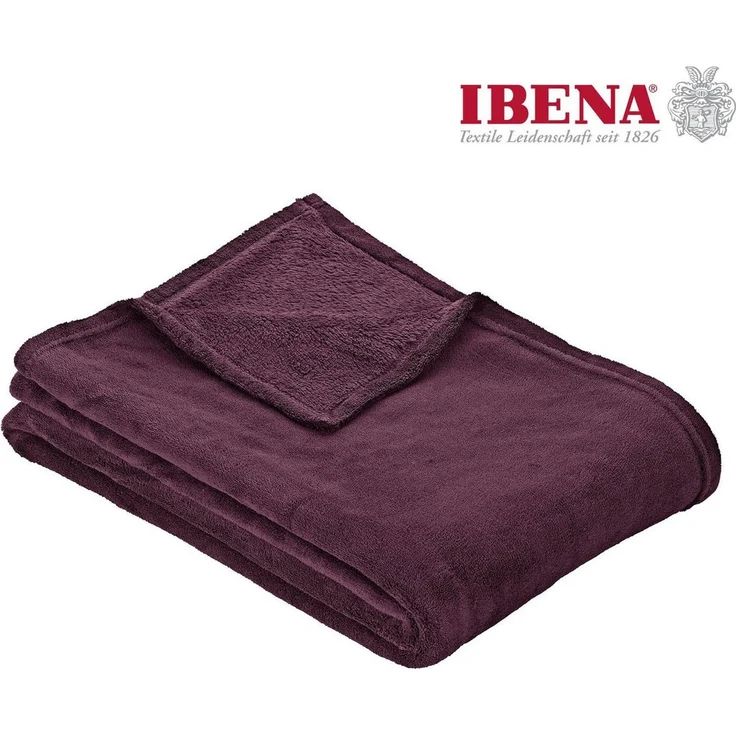 Wohndecke Uni Fleecedecke Olbia, IBENA, einfarbig schick, Kuscheldecke – Bild 4