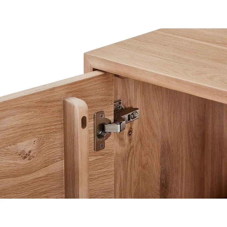 Vente-unique - Waschbeckenunterschrank aus Massivholz Eiche - Hell Natur - 93 cm - ZARENO – Bild 6