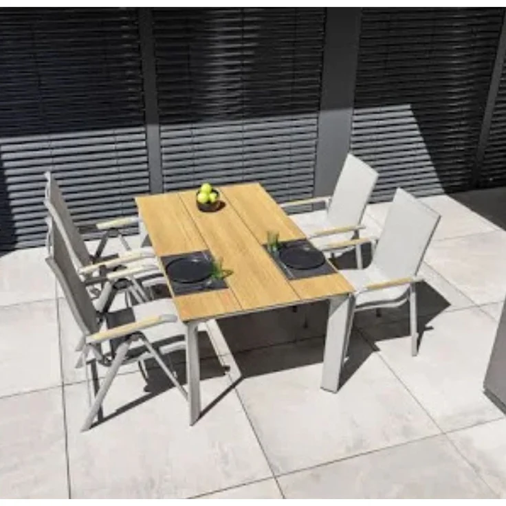 Kettler Multipositionssessel Gartensessel DIAMOND Silber/ Hellgrau – Bild 2