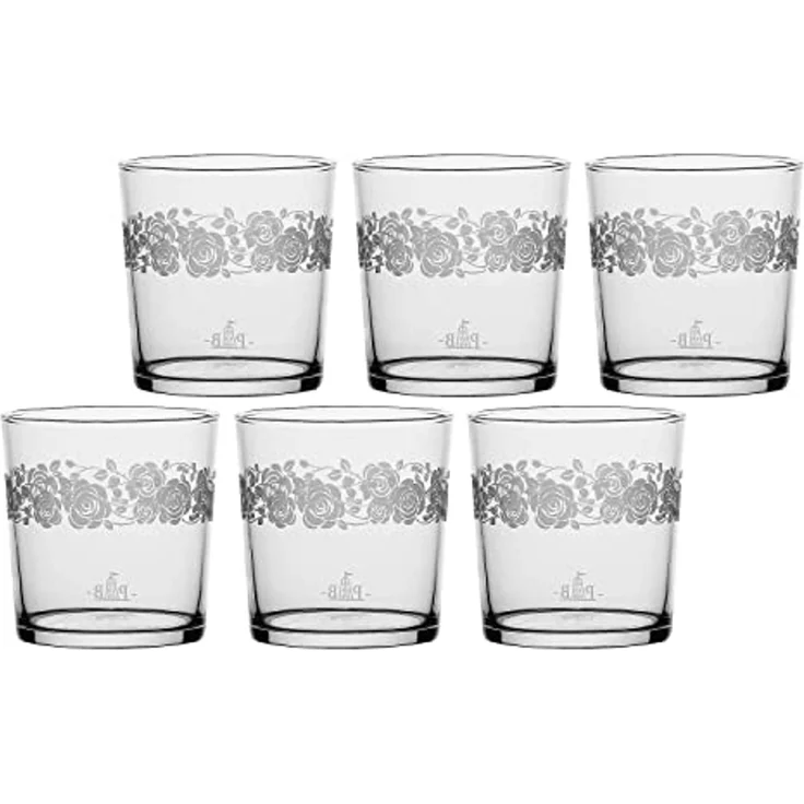 La Porcellana Bianca La Porcellana Bianca Set mit 6 Gläsern mit dickem Boden, Rosen, 350 ml P401000005Z – Bild 3