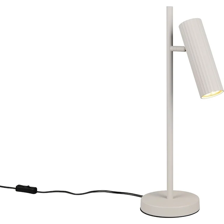Große Tischlampe SOKA Metall Hellgrau mit schwenkbarem Spot, Höhe 50cm – Bild 2