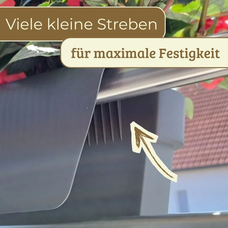 Geländertopf Balkon Hängeblumentopf mit Wasserspeicher Blumentopf zum Einhängen Blumentopf Balkongeländer Blumenkasten Geländer Geländerkasten Balkontopf Terracotta – Bild 6
