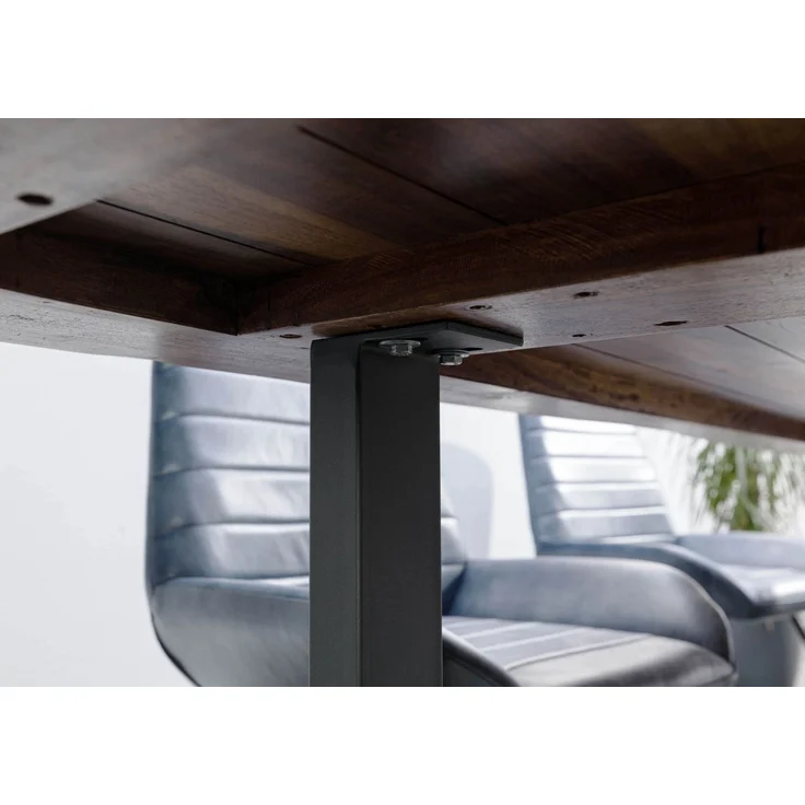 Baumtisch Sheesham 180x90x77 grau gebeizt / U-Beine anthrazit matt FREEFORM 5 – Bild 7
