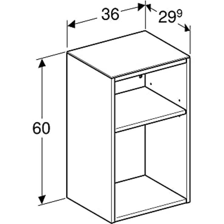 GEBERIT SMYLE SQUARE Badregal 36 cm breit, Anthrazit, 2 Fächer – Bild 2