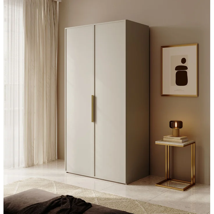 Selsey 'Frame' Kleiderschrank 2-türig mit Kleiderstange und Schubladen, greige 200 x 100 x 57 cm – Bild 3
