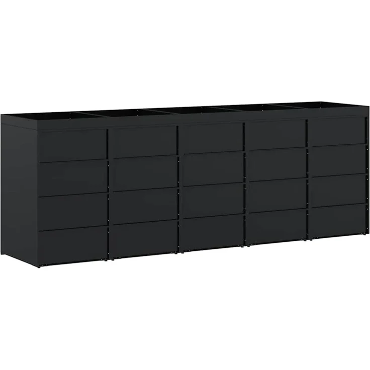 vidaXL Wagenmüllbehälter für 5 Behälter Schwarz 340 x 77,5 x 121,5 cm 3394741 – Bild 9
