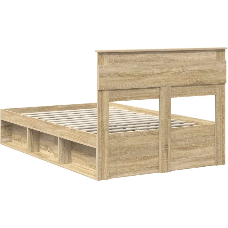 vidaXL Bettrahmen Sonoma 120 x 200 cm Massives Kiefernholz 3409785 – Bild 8