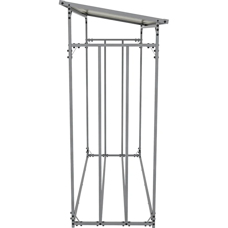 DELUKE® Kaminholzregal aussen mit Abdeckung HEOD - für Feuerholz Brennholzregal aussen Kaminholzunterstand Kaminholzständer draussen Feuerholzregal aussen, 70x165x165, Aluminium, Mit Plane – Bild 4