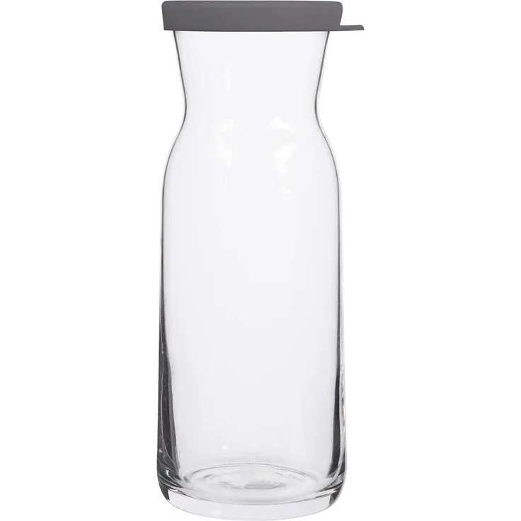 LAV Fonte Karaffe mit grauem Silikondeckel - 700 ml - aus hochwertigem Glas