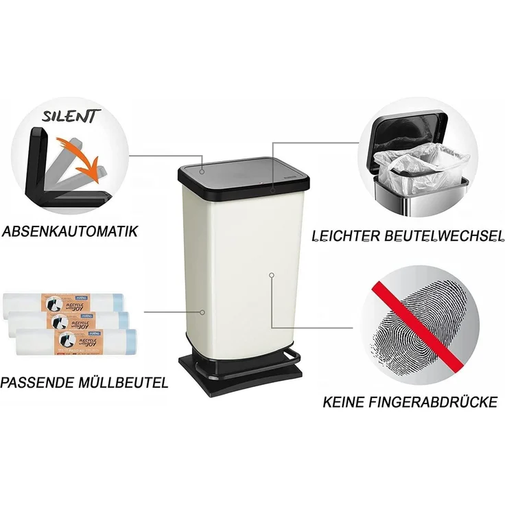 Rotho Treteimer "Paso" 40 l weiß – Bild 3