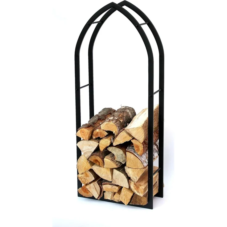 Kaminholzregal Innen Schwarz Metall Kaminholzständer MOS 123 cm Holzkorb Kaminholzhalter Feuerholzregal Holzregal – Bild 8